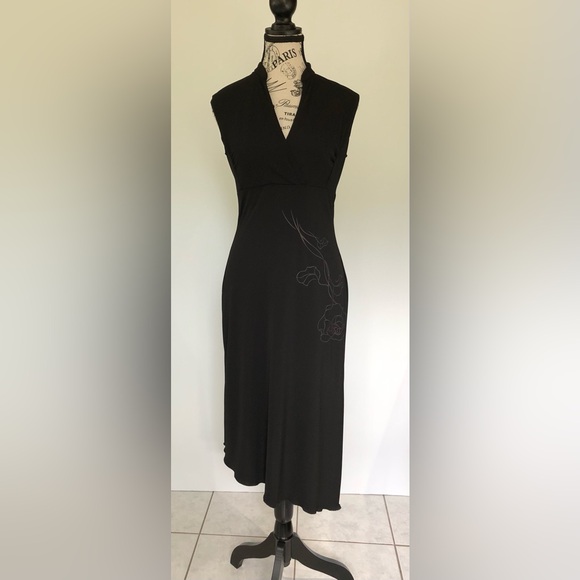 Jacob Dresses & Skirts - Jacob Dress with Floral Design Black Elegant Sleeveless Women's Size 5/6 New